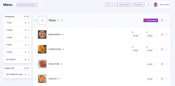 New Menu Editor