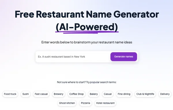 AI Restaurant Name Generator